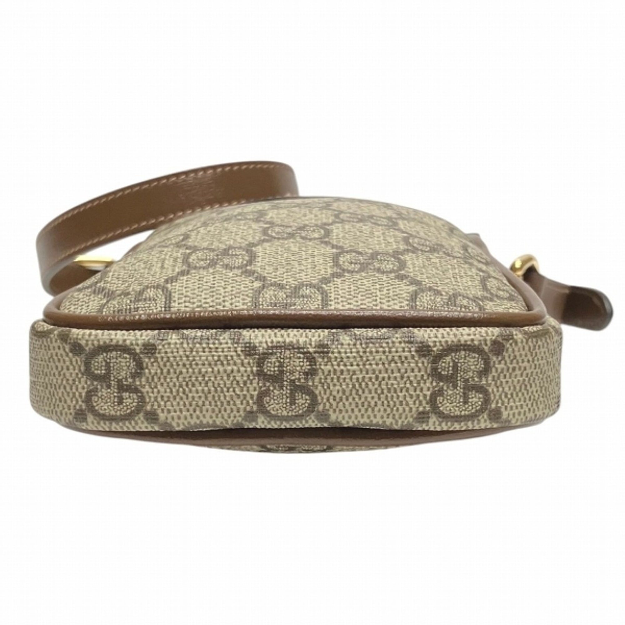 Gucci shoulder bag, Interlocking G design, GG Supreme x leather, 700959 — Like New