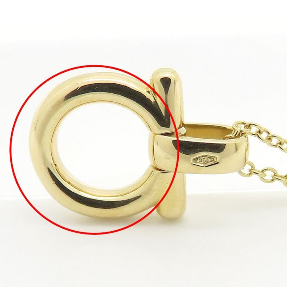 Salvatore Ferragamo Gancini Necklace, 18K Yellow Gold, Women's, Item No. 295381 — Like New