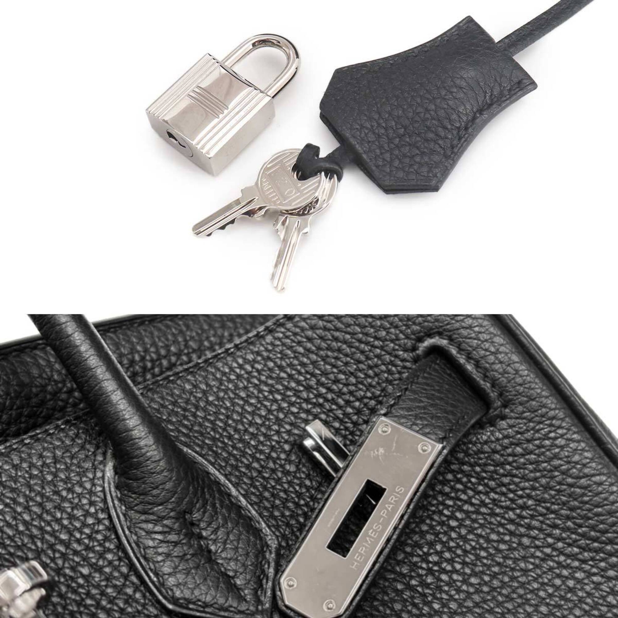 Hermes Birkin 30 Togo Black Handbag □P Stamp Silver Hardware — Like New