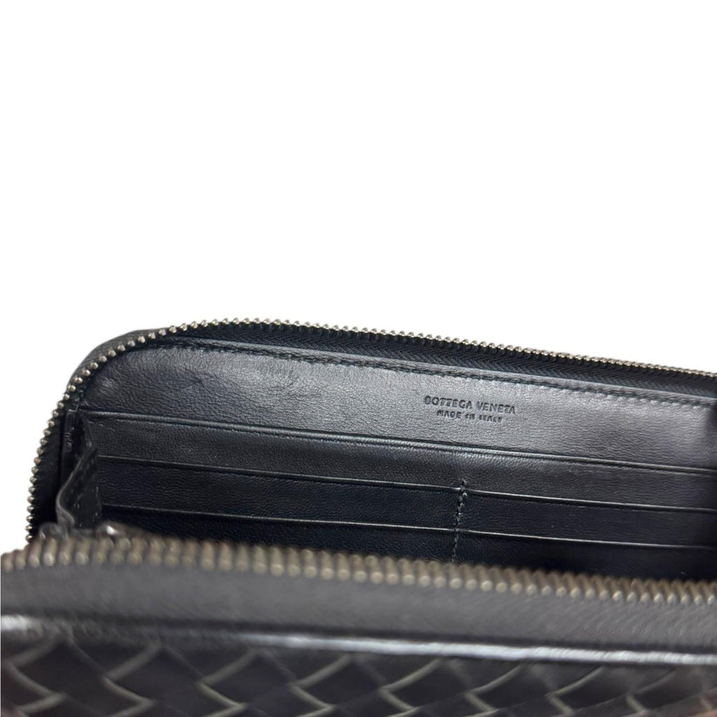 Pre-owned Bottega Veneta Intrecciato long wallet, leather, men's.