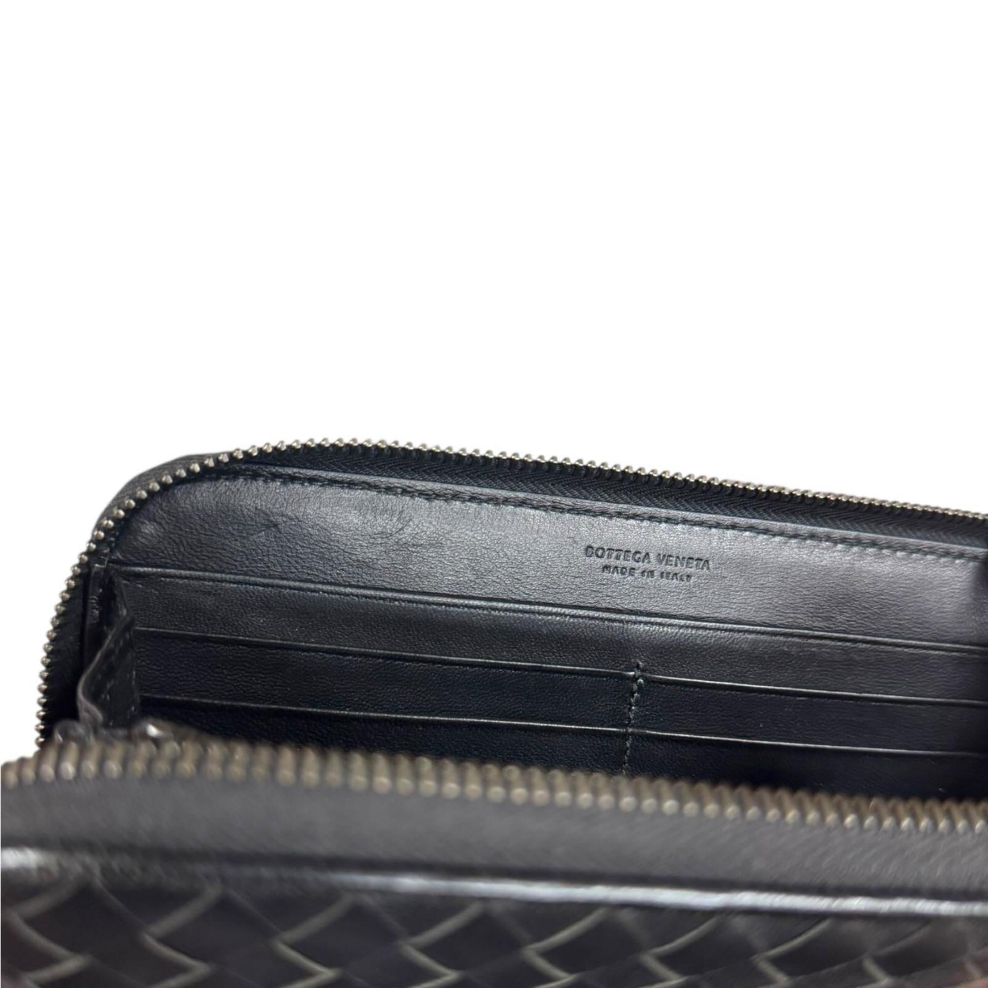 Pre-owned Bottega Veneta Intrecciato long wallet, leather, men's.