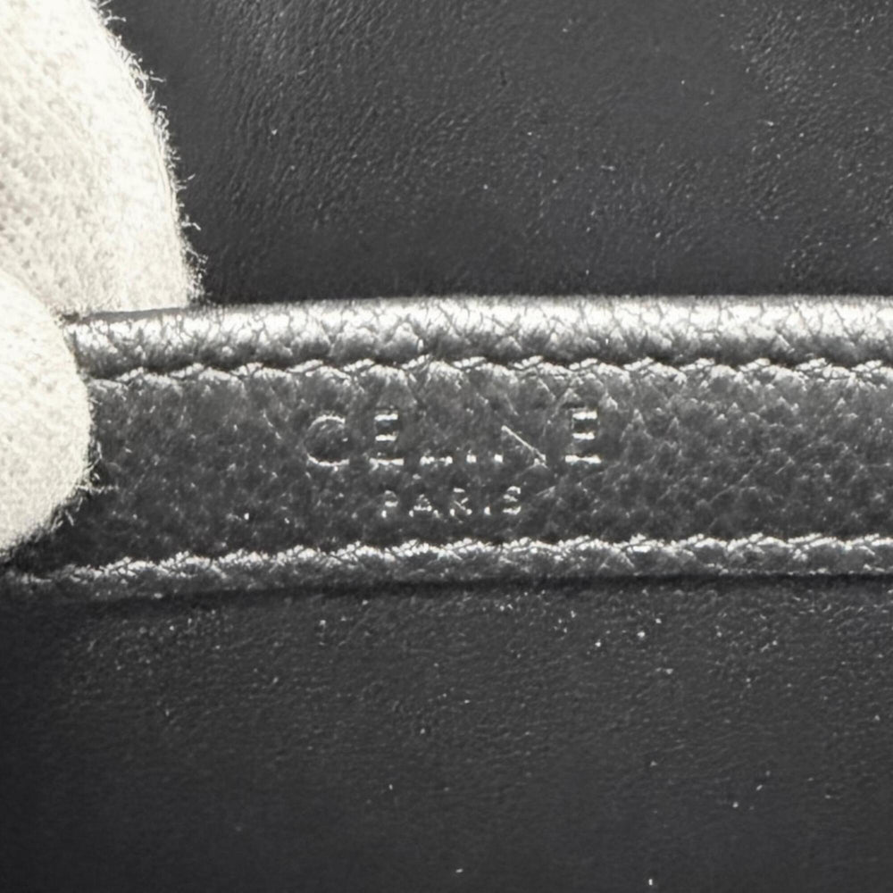 CELINE 117003FS3 Horizontal Messenger Leather Triomphe Medium Shoulder Bag Black Made in Italy Men's with Dust — Like New
