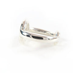 HERMES Vintage AG925 Sterling Silver Ring with Sellier Hardware, Size 49 (approximately equivalent to Japanese size), Weight: 5.4g, Women's — Like New