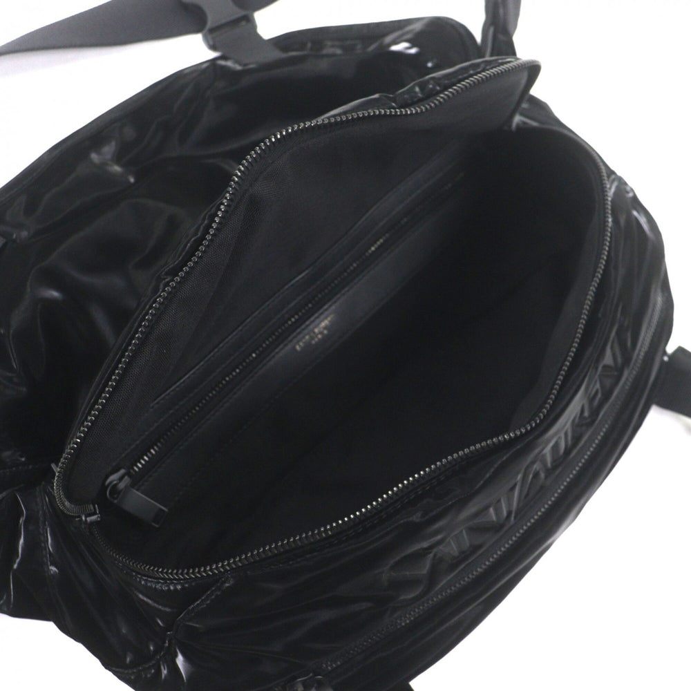 SAINT LAURENT 758258 Nylon Embroidered Body Bag, Black, with Dust Made in Italy, Men's — Like New