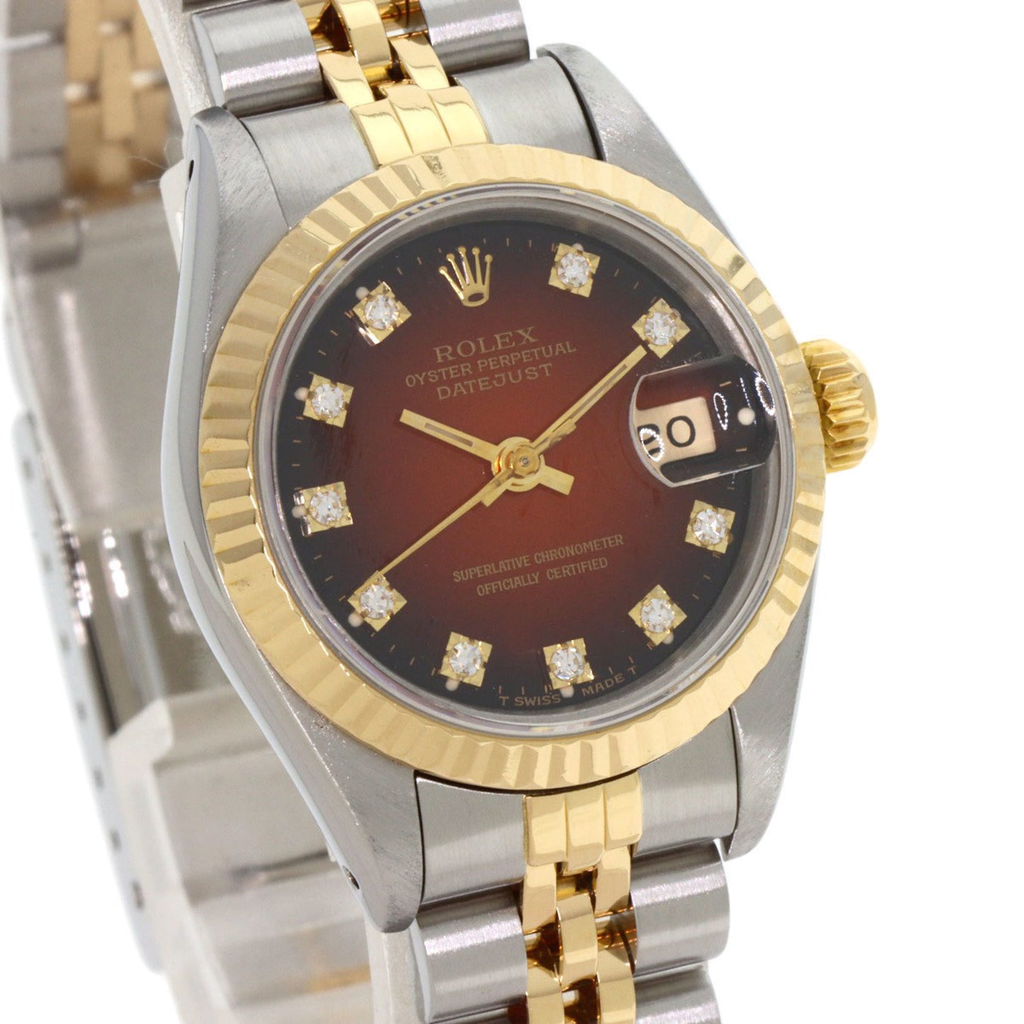 Rolex 69173G Datejust 10P Diamond Watch Stainless Steel SSxK18YG Ladies ROLEX