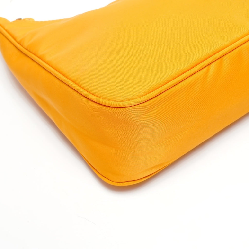 Prada nylon hobo mini handbag in orange