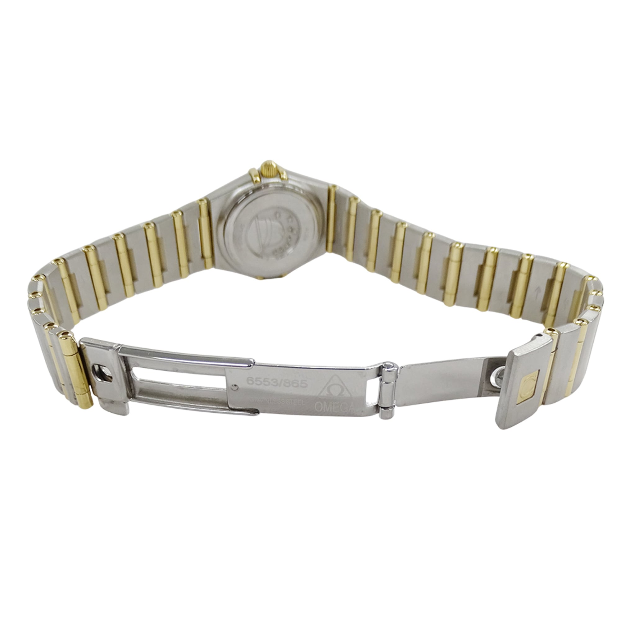 Omega Constellation Mini 1262.75 Women's Watch, Brand Name, 12P Diamond, Shell, Quartz Movement, Stainless Steel (SS) and Gold (YG) Combination, Full Bar — Good