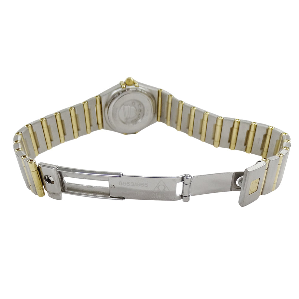 Omega Constellation Mini 1262.75 Women's Watch, Brand Name, 12P Diamond, Shell, Quartz Movement, Stainless Steel (SS) and Gold (YG) Combination, Full Bar — Good