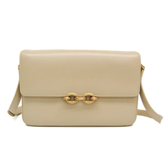 Saint Laurent Maillon Satchel 649795 Women's Leather Shoulder Bag Beige