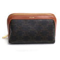 CELINE Triomphe Small Cosmetic Pouch, Tan, 4M1622CZJ.04LU, Women's
