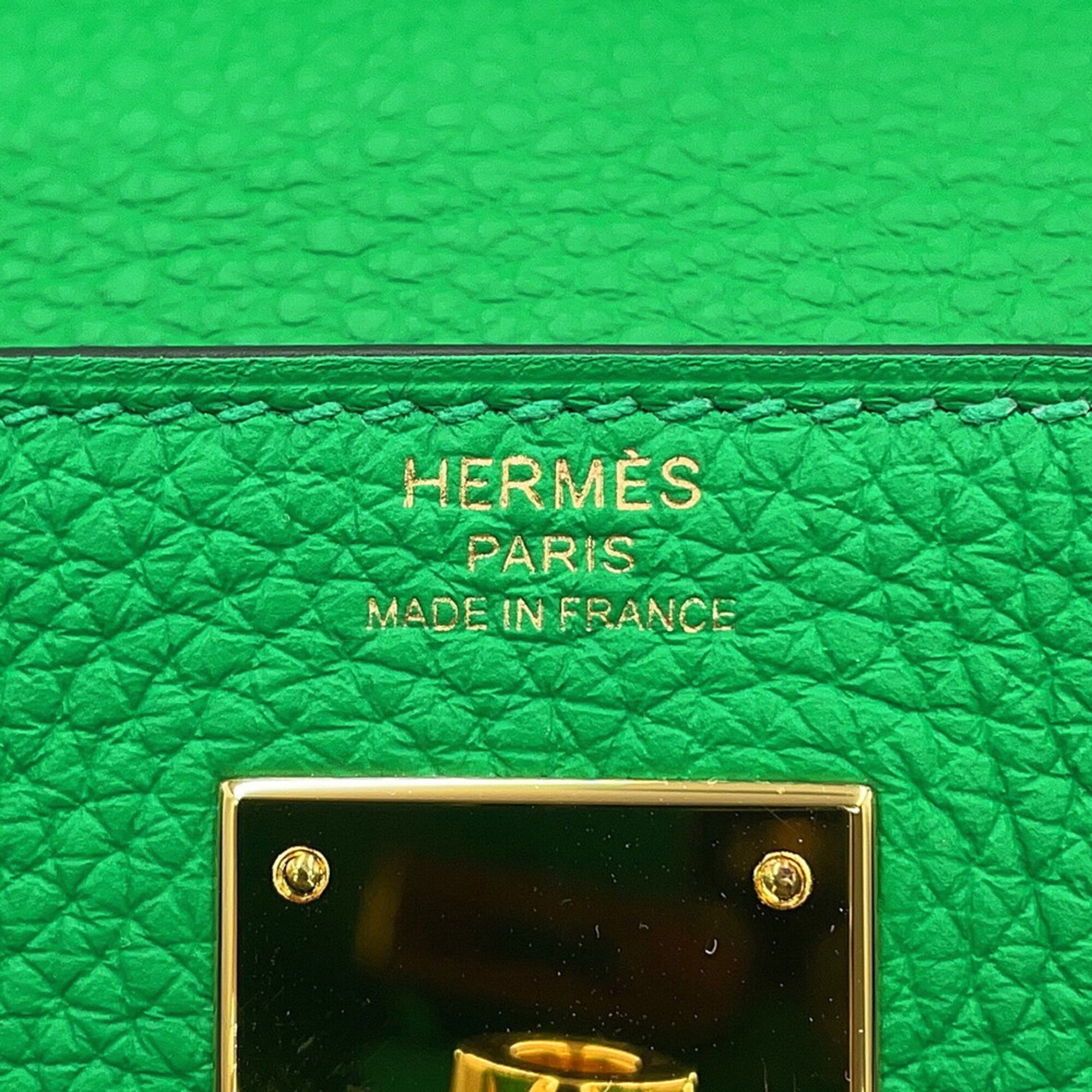 Hermes Kelly 28 Handbag, Inside Stitching, Bamboo, Togo Leather, U Stamp, HERMES 2-way Bag, Kelly, Women's — Like New