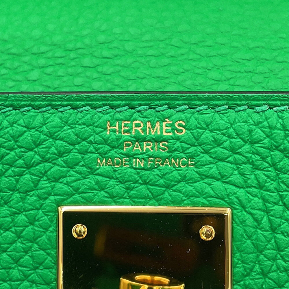 Hermes Kelly 28 Handbag, Inside Stitching, Bamboo, Togo Leather, U Stamp, HERMES 2-way Bag, Kelly, Women's — Like New