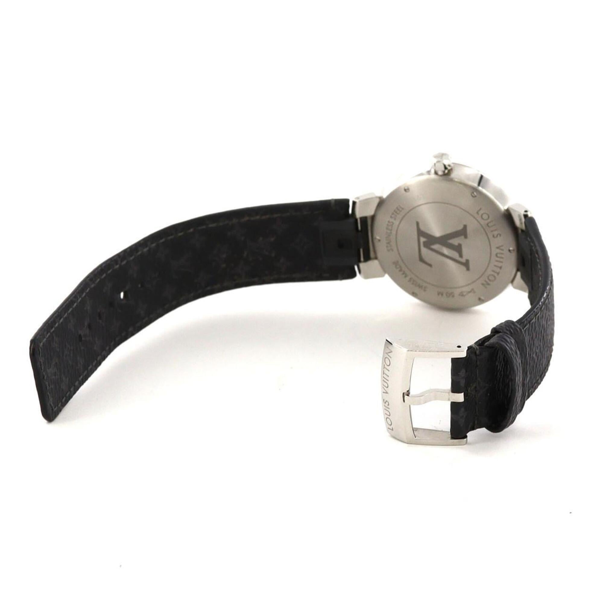 Louis Vuitton Tambour Slim Monogram Q1DM0 SS Quartz Watch — Good
