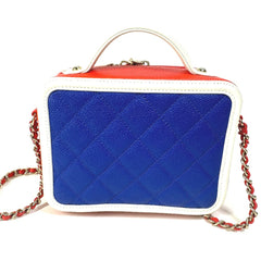 Chanel A93342 CC Mark Tricolor Shoulder Bag Red — Like New