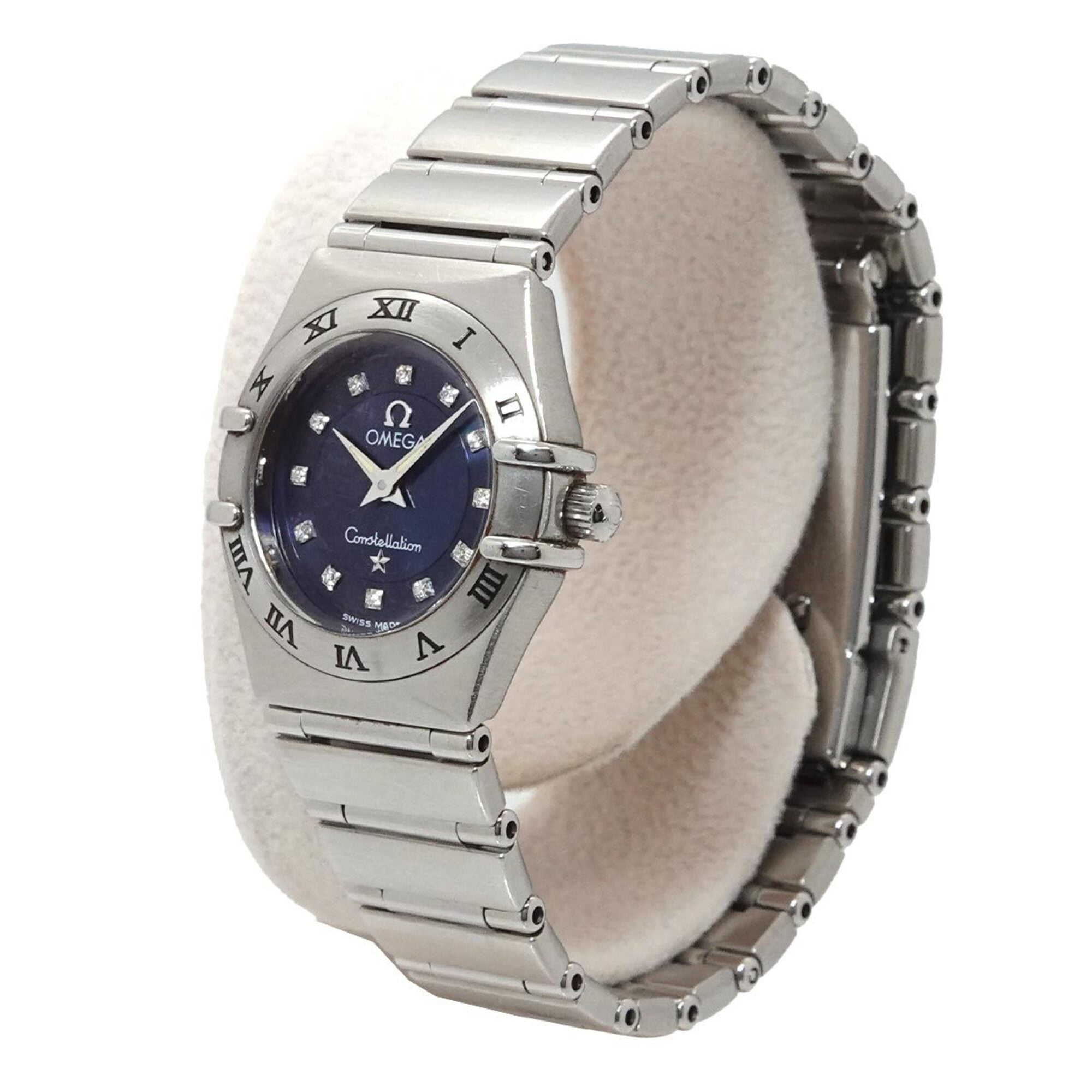 Omega Constellation Mini Cindy Crawford Limited Edition (1997 pieces) 1563 85 Ladies' Watch 12P Diamond Navy Quartz — Very Good