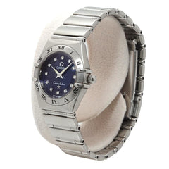 Omega Constellation Mini Cindy Crawford Limited Edition (1997 pieces) 1563 85 Ladies' Watch 12P Diamond Navy Quartz — Very Good