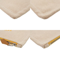 Hermes Like new Hermès New Yachting PM cotton beige pouch 0158 — Like New