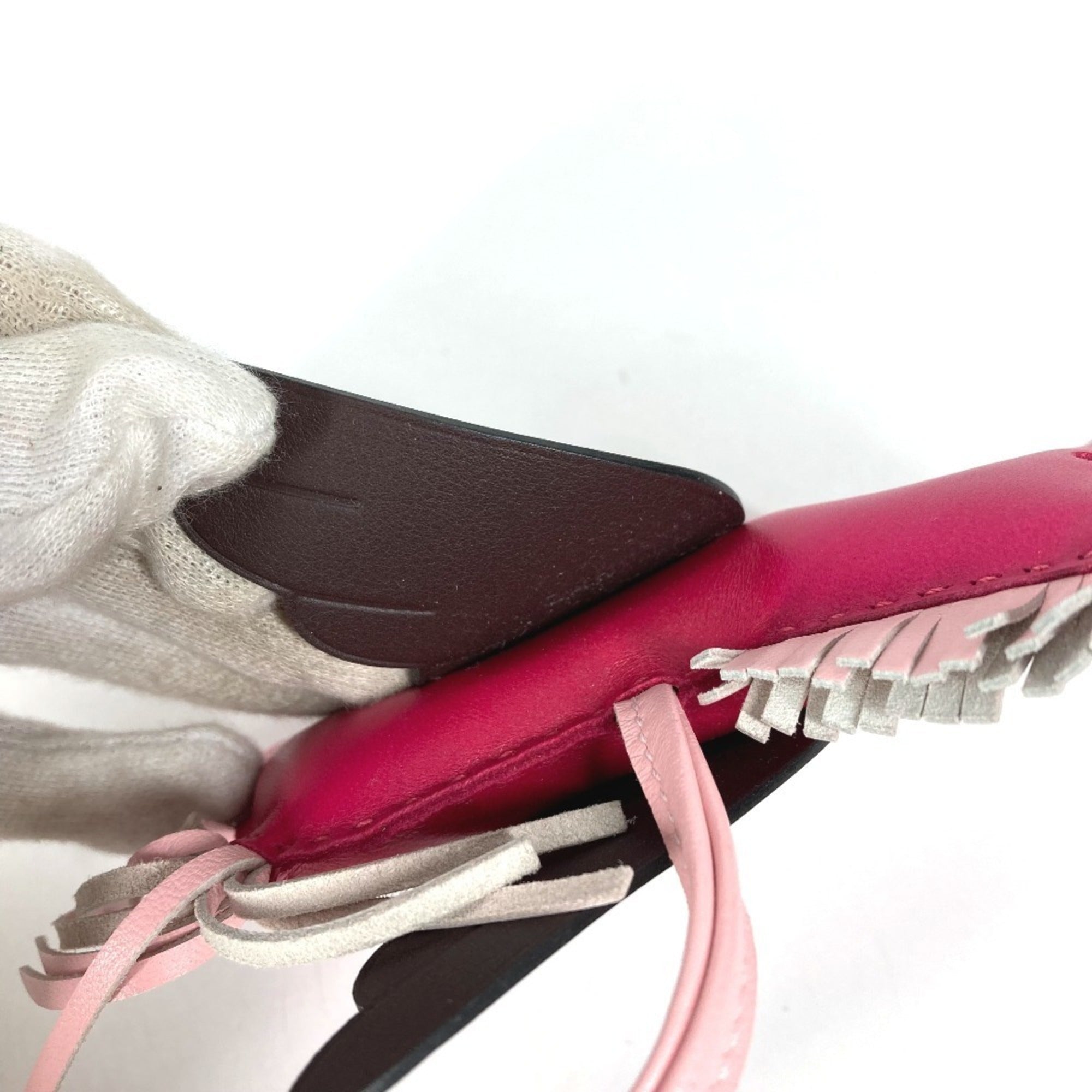 HERMES Horse Keychain Cheval Rodeo Pegasus MM Accessory Bag Charm Agneau Milo Men's Women's Pink — Like New