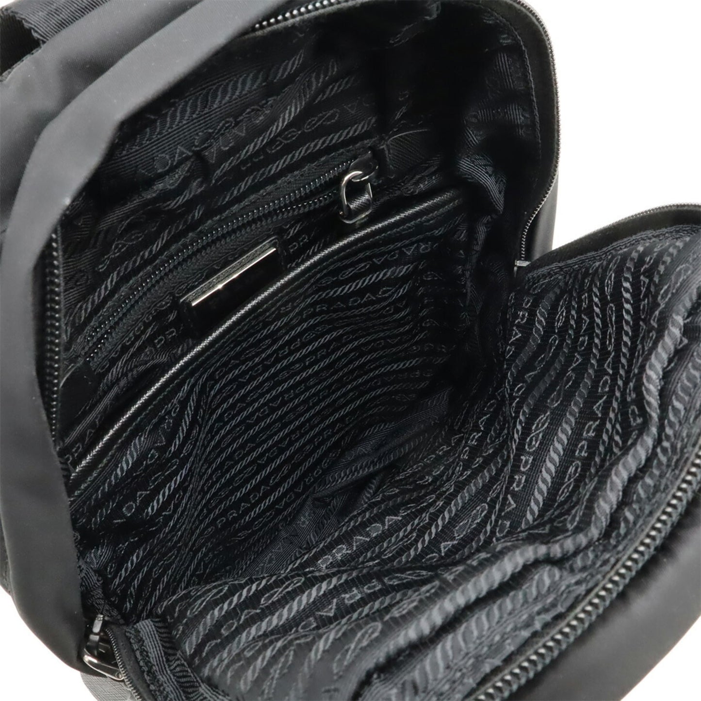 PRADA Triangle Bag, Body Bag/Shoulder Nylon and Leather, Black, Purchased at an Overseas Boutique, 1BZ026