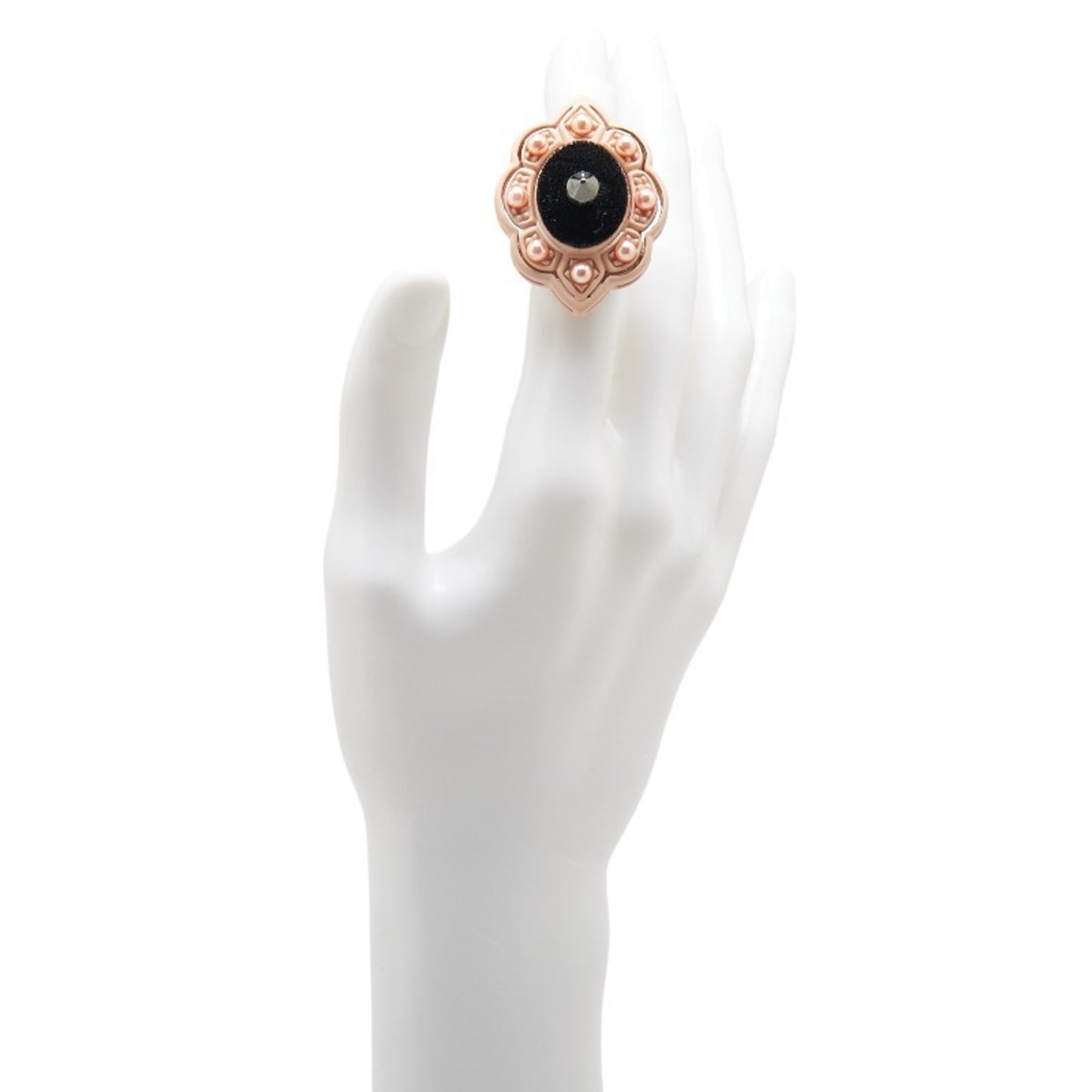 Gucci Stud Ring 2-piece set Pink Plastic Faux Pearl Velvet Women's GUCCI