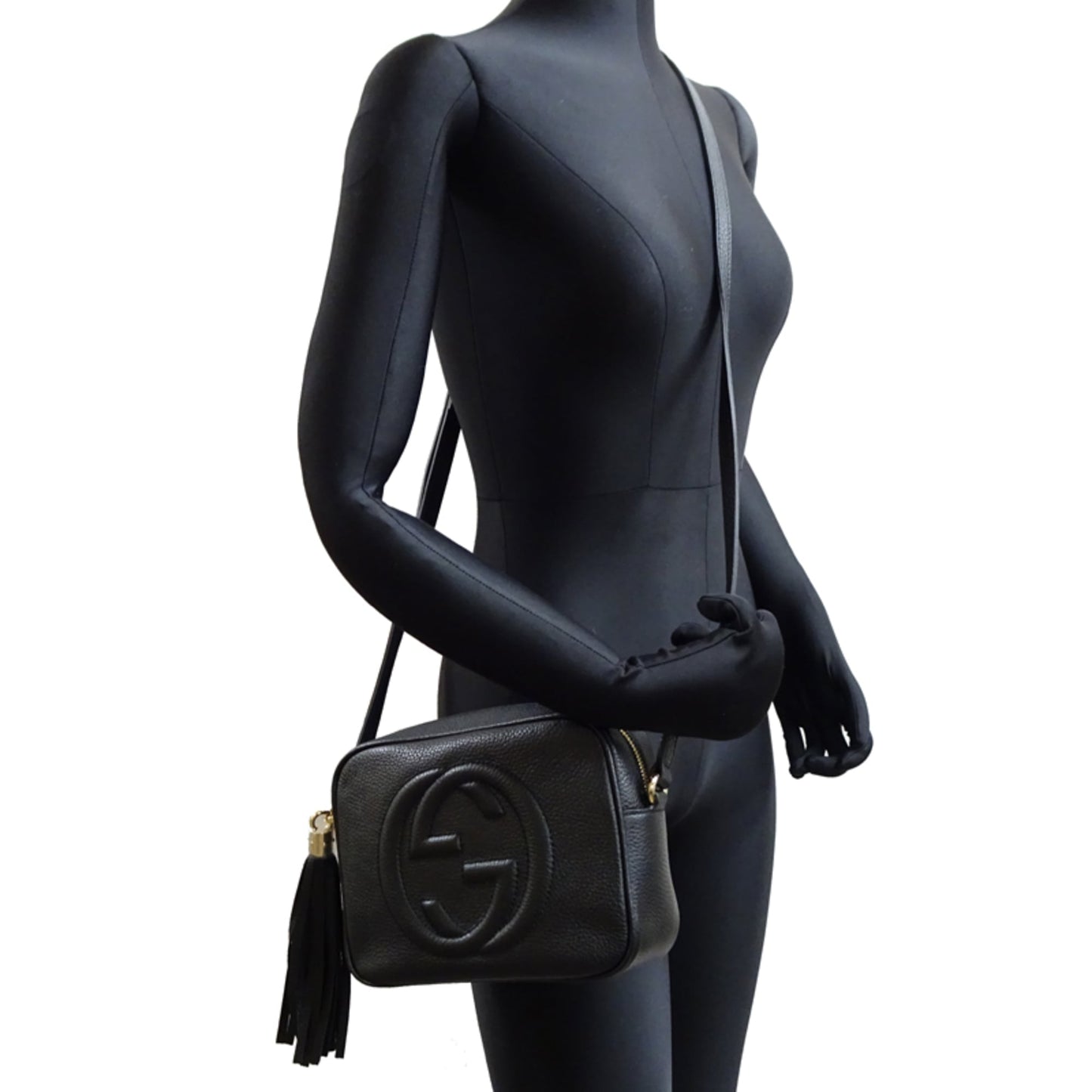 Gucci Soho Small Disco Women's Shoulder Bag 308364 in Black Leather