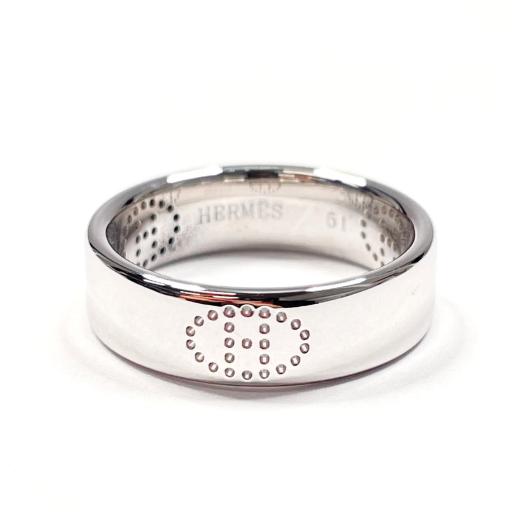 HERMES Eclipse Ruban Ring, 18K White Gold, 10.5cm Silver, Women's — Like New