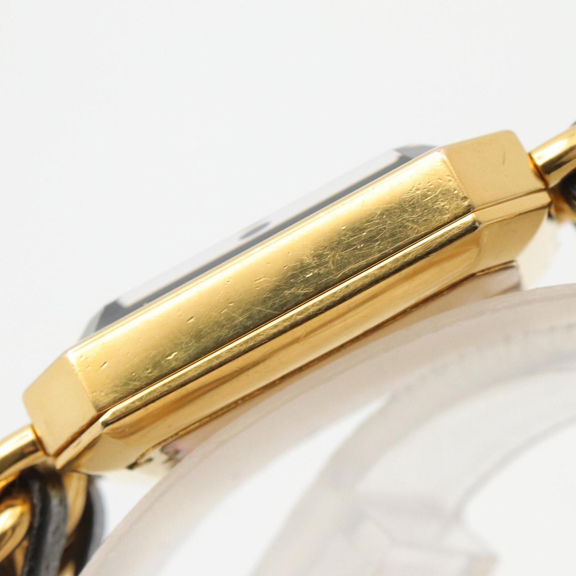 Chanel CHANEL Première M Wristwatch, Gold Plated (GP), Leather Strap, Women's, Black, H0001 — Very Good