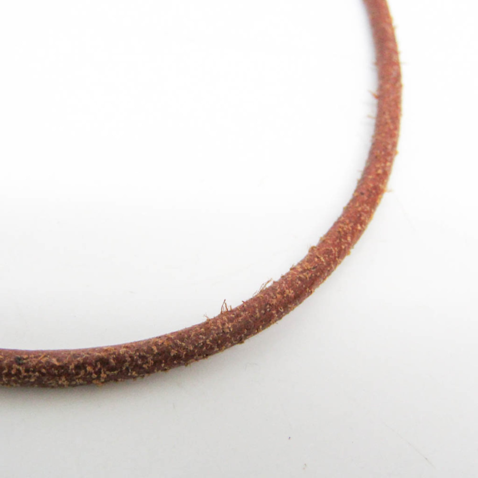 Hermes Kite Choker Leather,Metal Bangle Silver,Brown