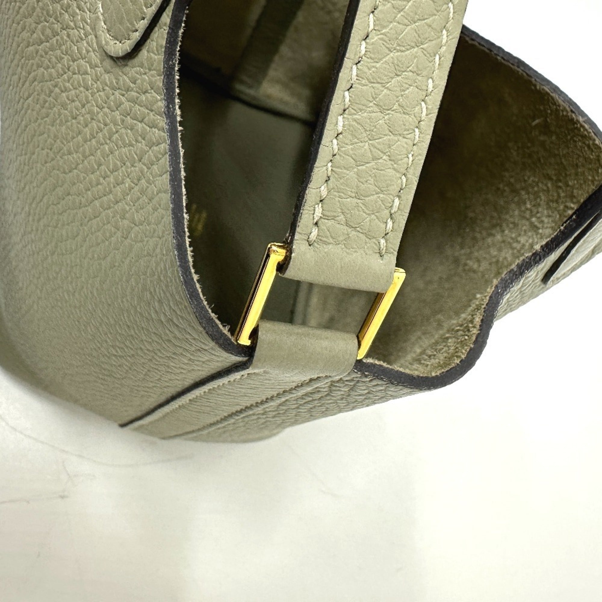 HERMES Picotin Lock PM Bag Handbag Taurillon Clemence Women's Sage Grey Like New — Like New