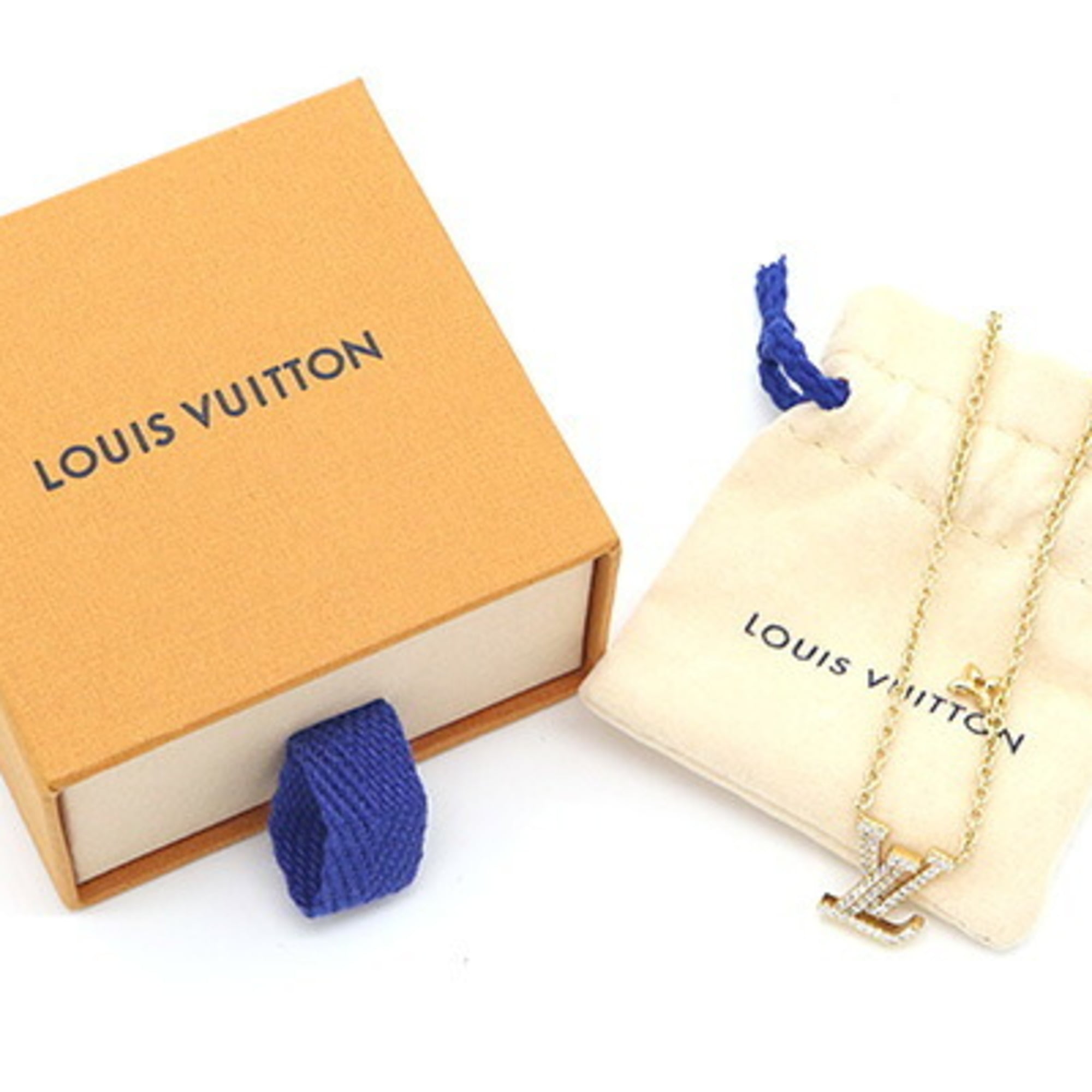 Louis Vuitton Necklace LV Iconic M00596 Gold Metal Charm Pendant for Women — Like New