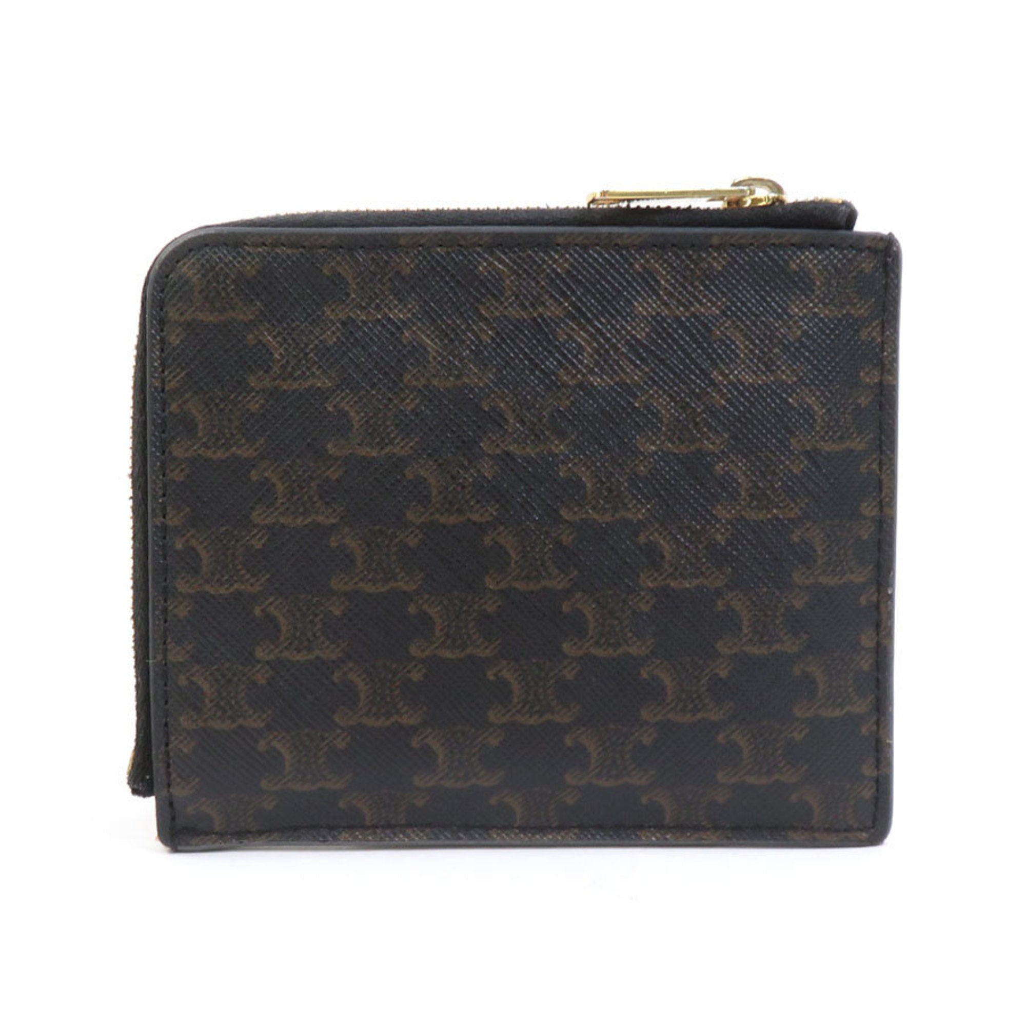 Celine Triomphe Coated Canvas Wallet/Coin Case, Black, Men's/Women's, H31426K
