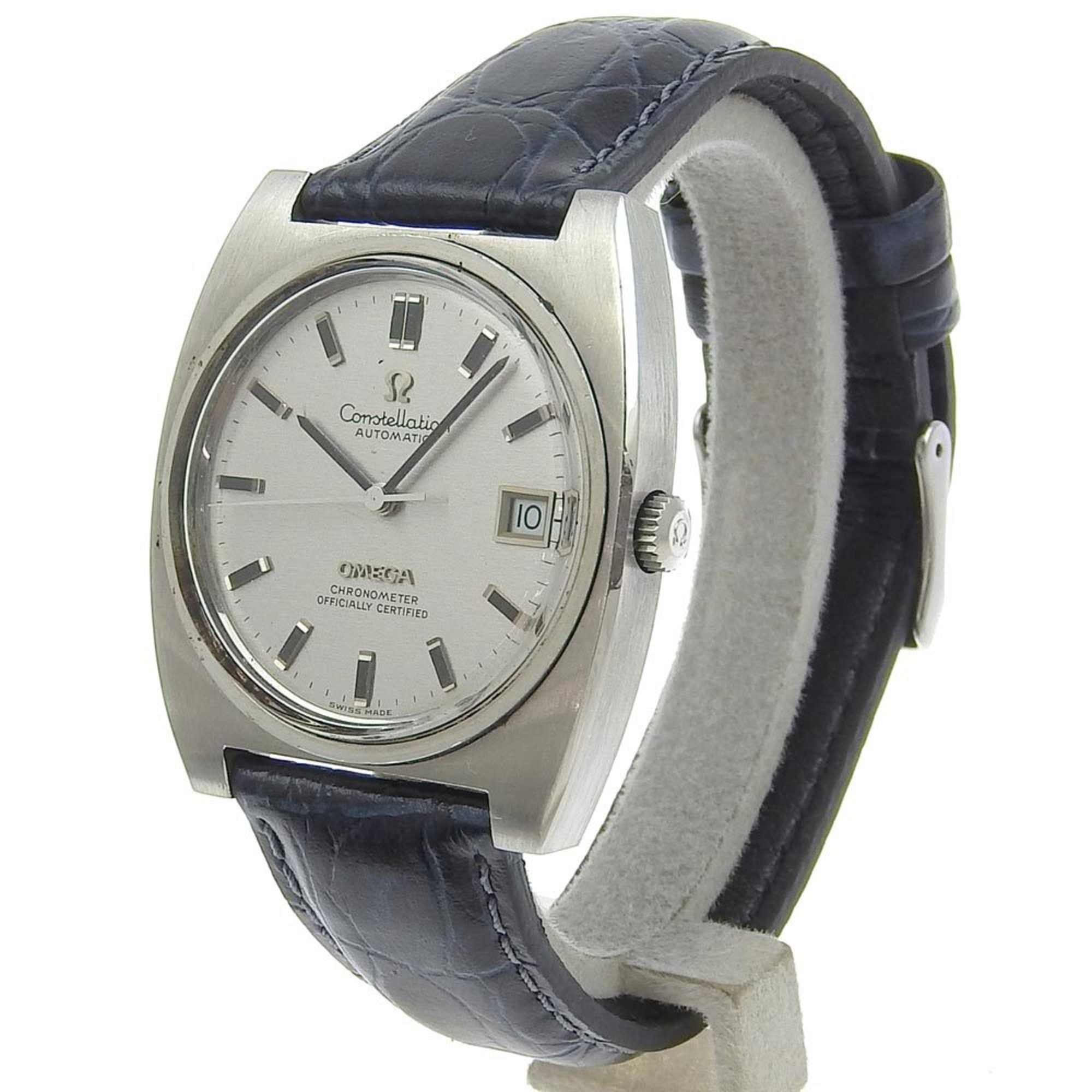 OMEGA Constellation Watch Chronometer cal.1001 Stainless Steel x Embossed Leather Automatic Silver Dial Men's S120924440 — Good