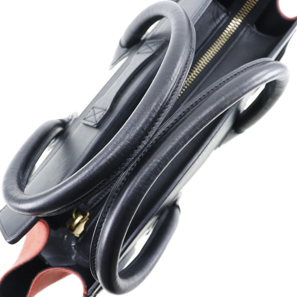 CELINE Luggage Handbag Micro Shopper Tricolor 167792 Calf x Canvas Made in Italy Black A5 Zipper Women's