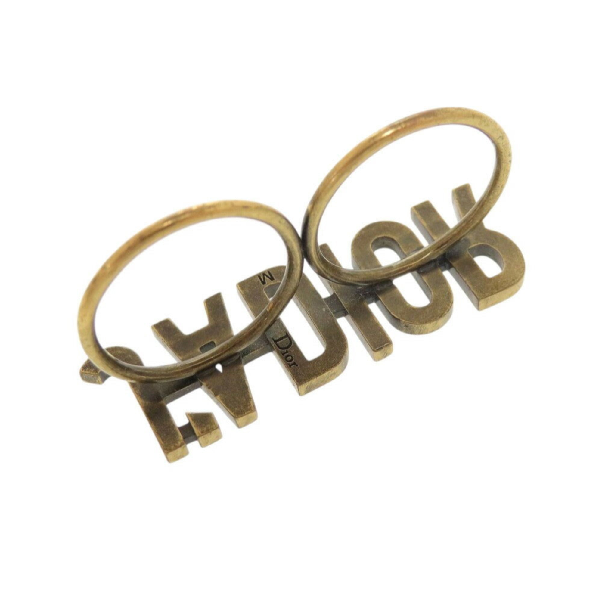 Like new Christian Dior J'ADIOR double finger ring, metal, size M, gold, 1284 — Like New