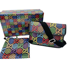 Gucci GUCCI Waist Bag Body GG Psychedelic Leather 598113 Black x Multicolor — Like New