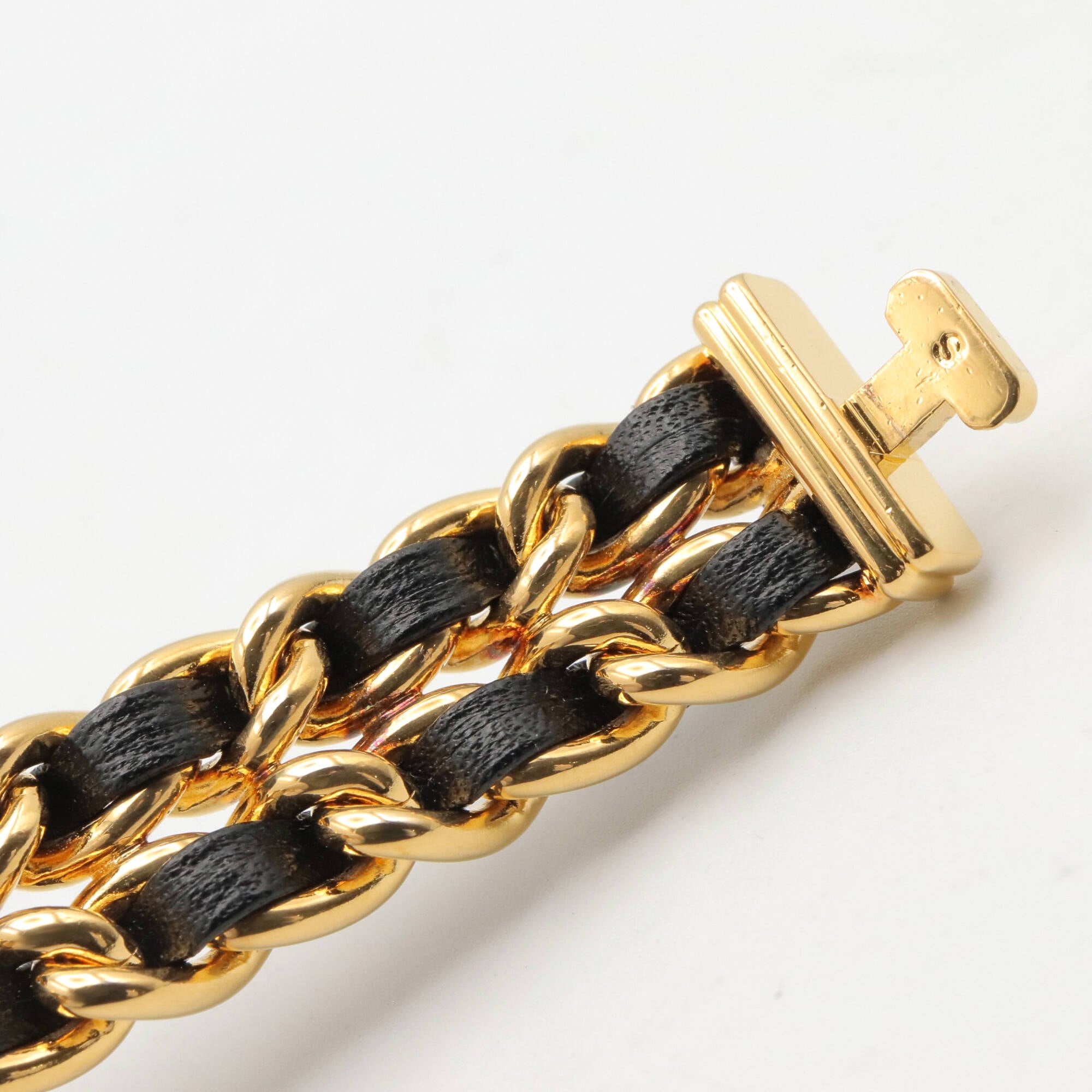 Chanel CHANEL Première S Watch, Gold Plated (GP), Leather Strap, Women's, Black, H0001 — Very Good