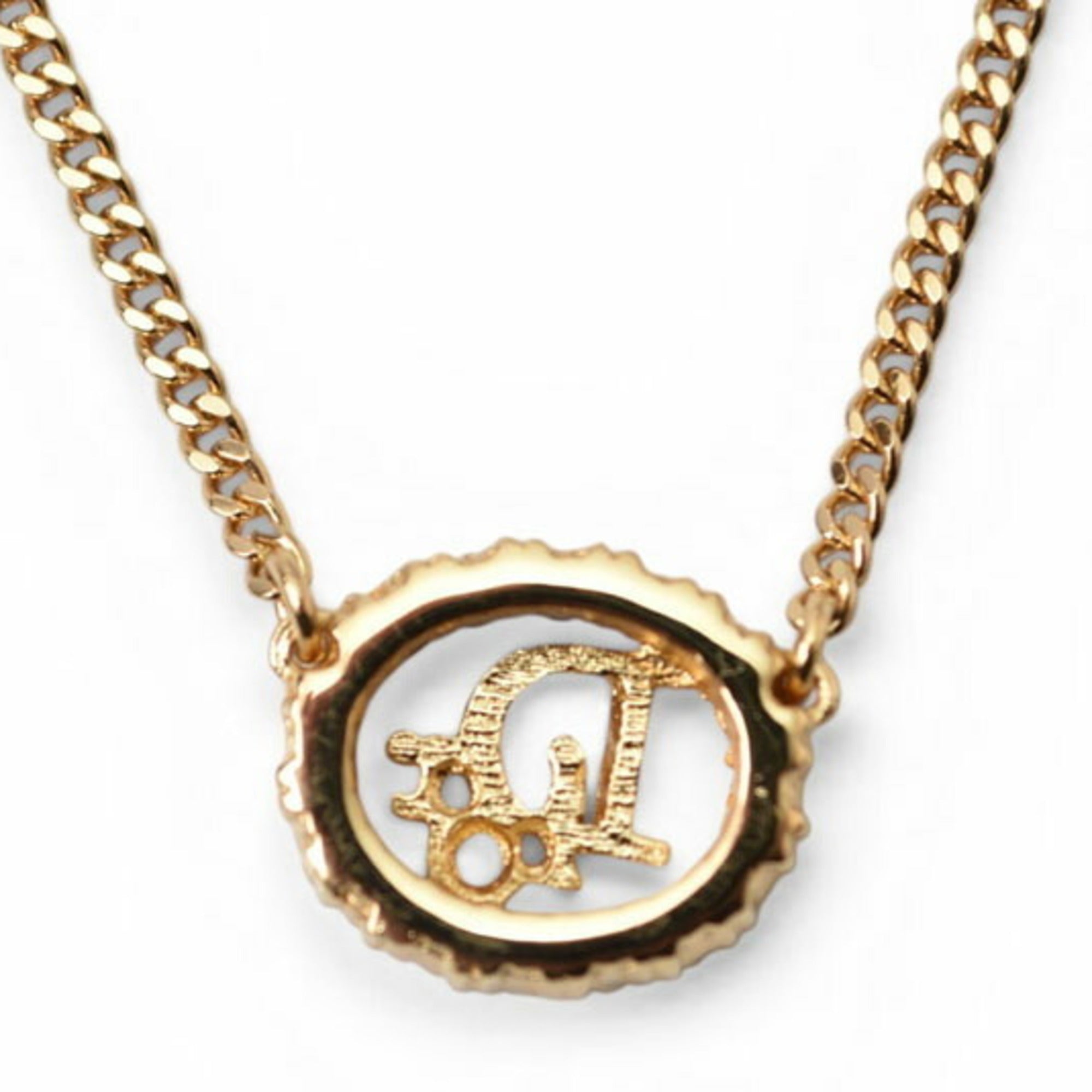Christian Dior necklace, rhinestone, gold — Like New