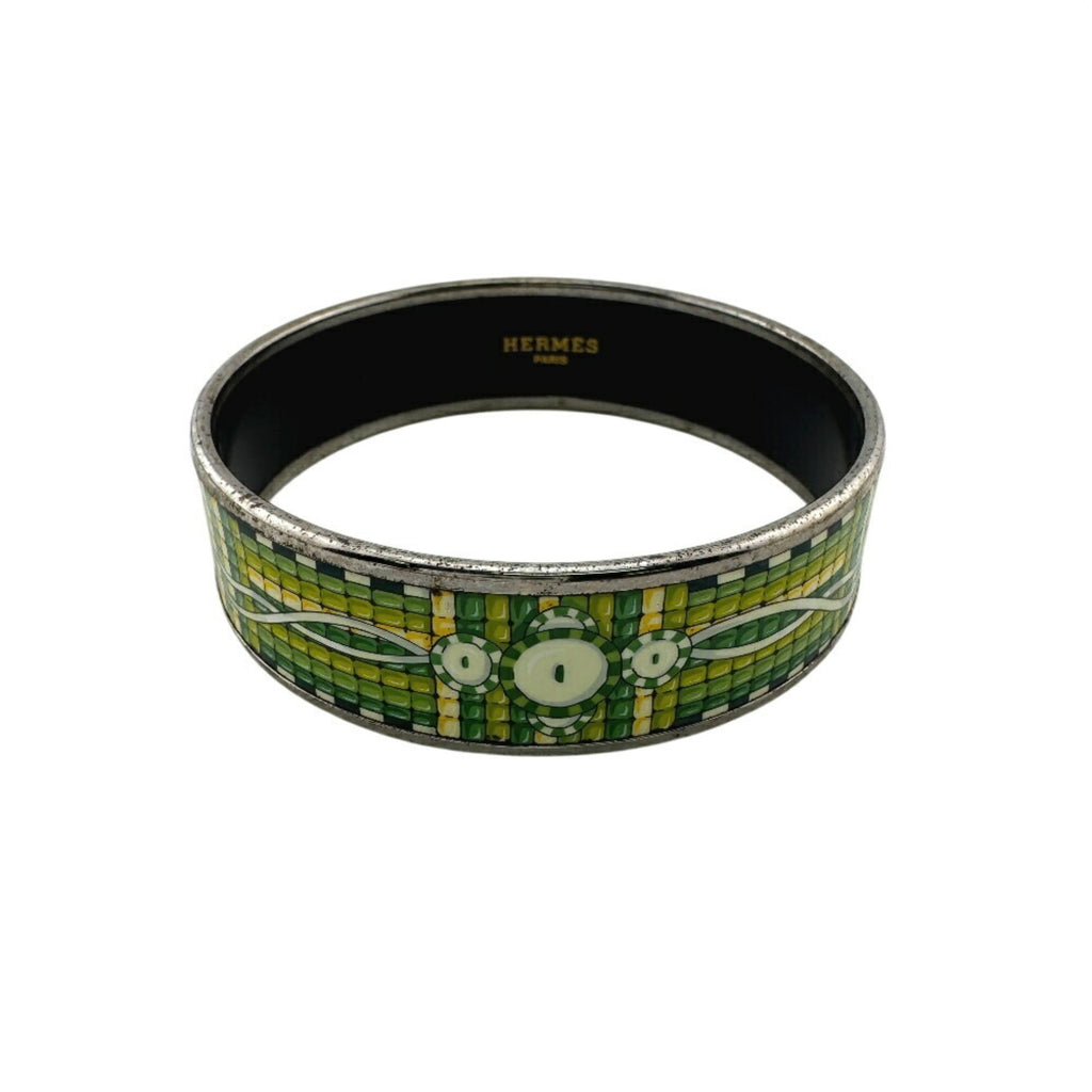 HERMES GM Enamel Cloisonne Bracelet/Bangle Bracelet Green Women's