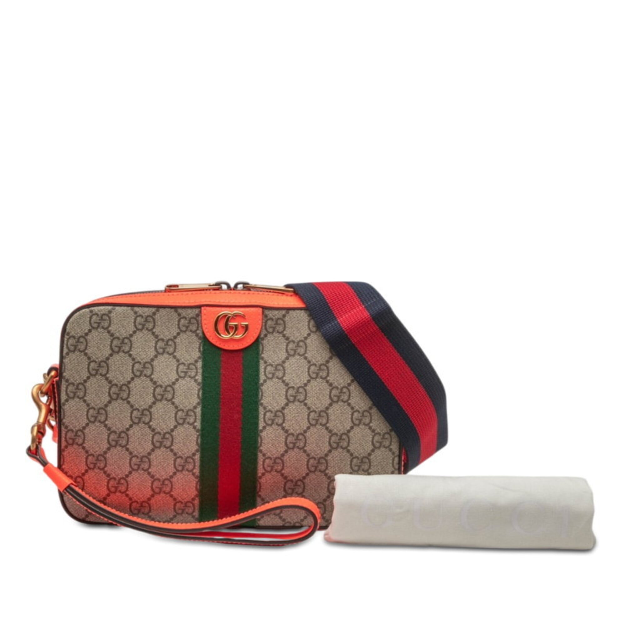 Gucci Ophidia GG Supreme Shoulder Bag Crossbody 699439 Orange Beige Leather Women's GUCCI — Like New
