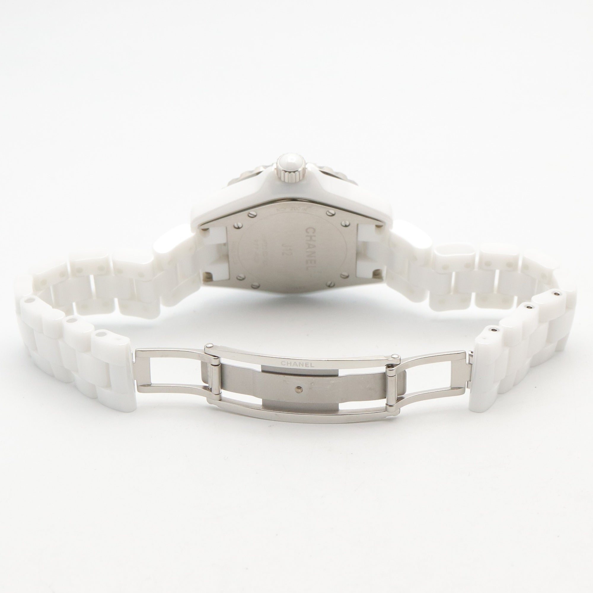 Chanel J12 12-Diamond Watch, Ceramic, Diamond, Ladies, Pink Tone, Shell, H5513 — Very Good