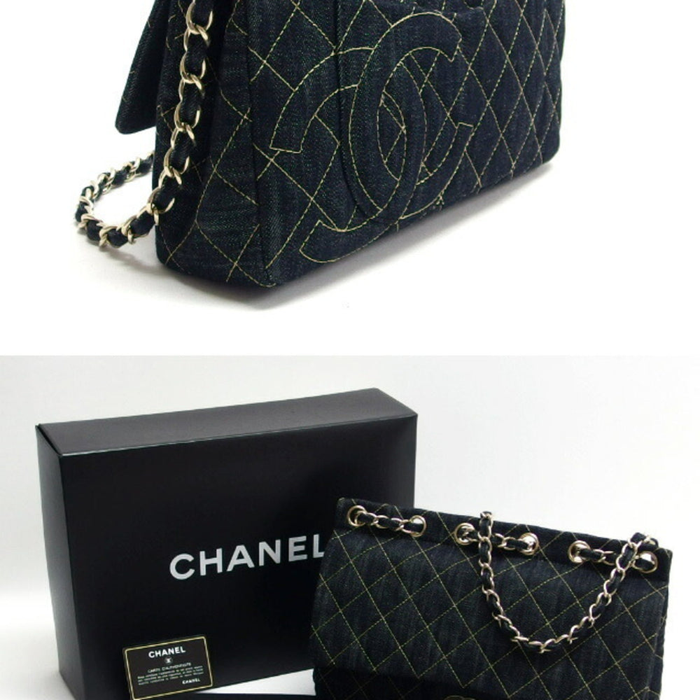 Chanel Matelasse Sparkling Denim Chain Shoulder Bag Indigo Unused — New - Store Return