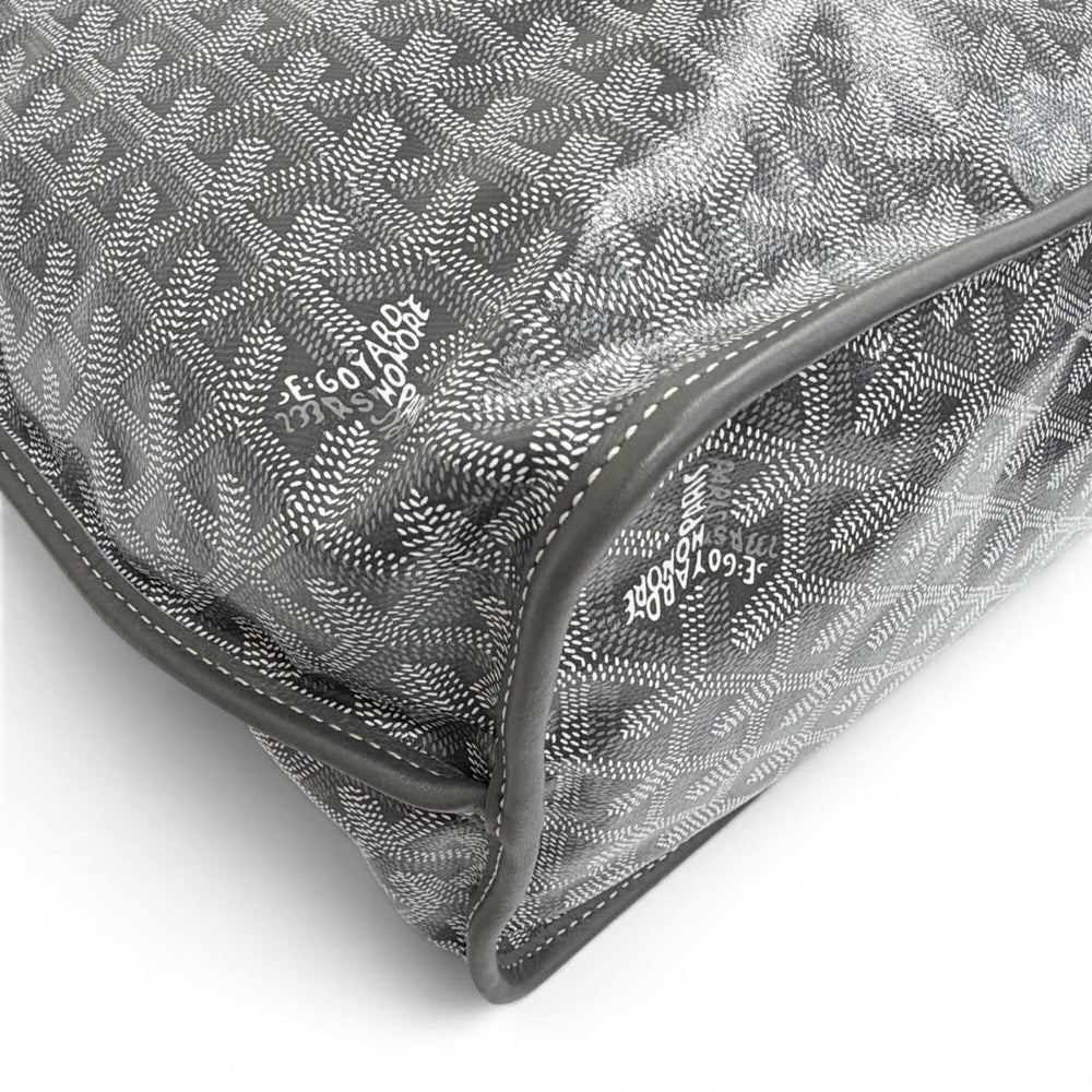 GOYARD Ange PM Tote Bag, Goyardine Canvas with Leather Accents, Comes Pouch, Grey, Made in France, Women's, Includes Dust Bag — Like New