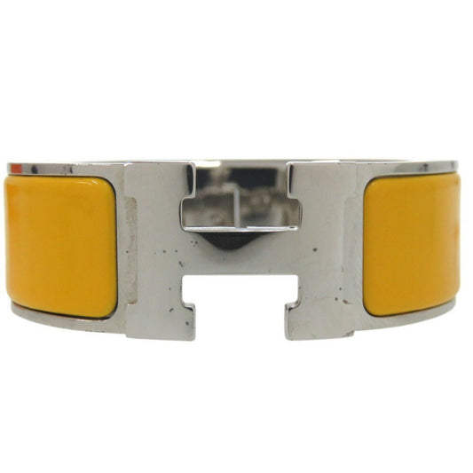 Hermes Click Crack H GM Bracelet Metal Enamel Yellow F Stamp 1200HERMES