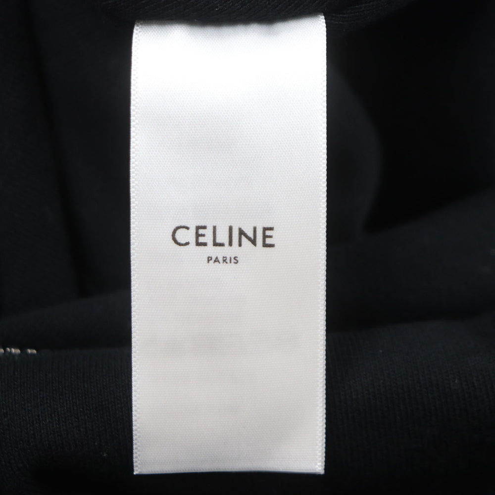 CELINE 11020 2EKO MEDIUM SWEAT BAG, Medium Sweat Bag with Logo Print, Crossbody/Shoulder Bag, Black, Includes Dust Made in Italy, Authentic, Men's — Like New