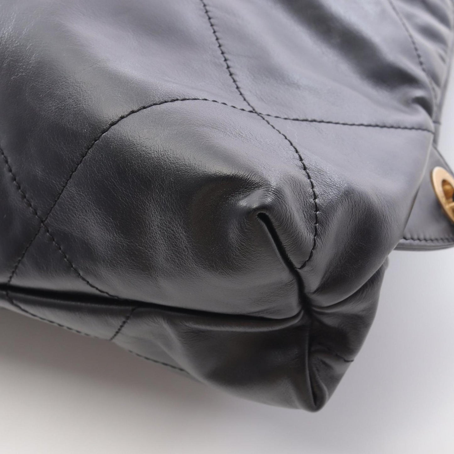 CHANEL 22 Large Backpack, Leather, Women's, Black, AS3313