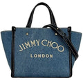 Jimmy Choo 2-way bag f-24513 denim blue navy JI1630AW001266 washed leather 55SG JIMMY CHOO handbag crossbody shoulder embroidered women's