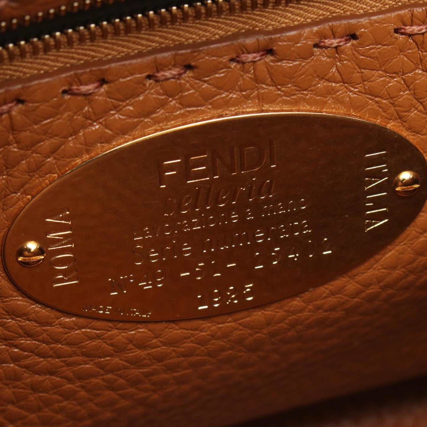 Fendi Peekaboo Essential Handbag, Leather, Women's, Navy, 8BN302