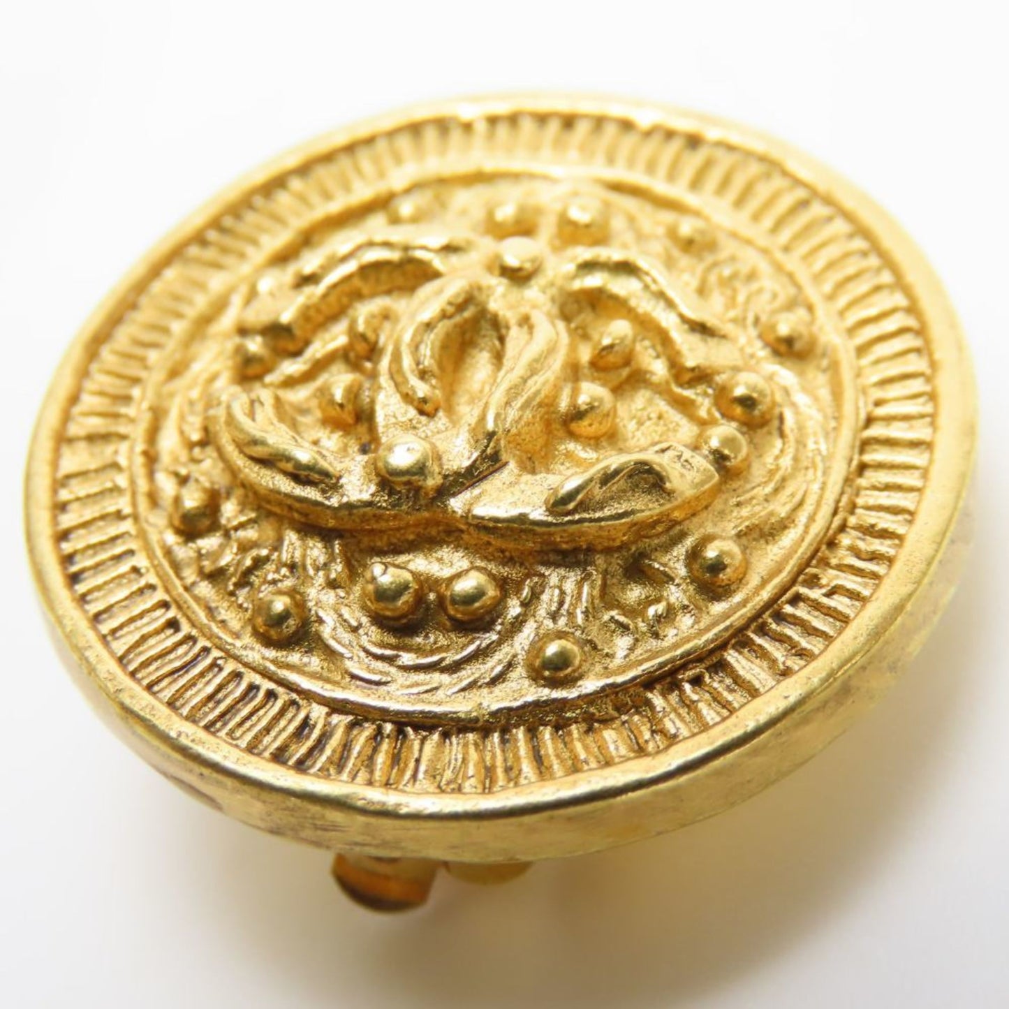 Chanel Coco Mark Metal Earrings, Gold Plated, 94A, Women's, CHANEL