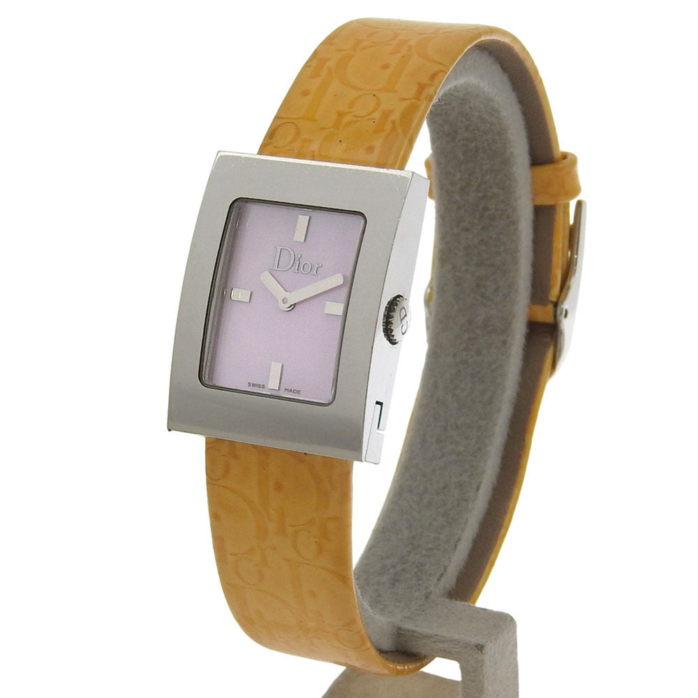 Christian Dior Maris Watch D78.109 Stainless Steel x Leather Quartz Analog Display Pink Shell Dial Women's — Good