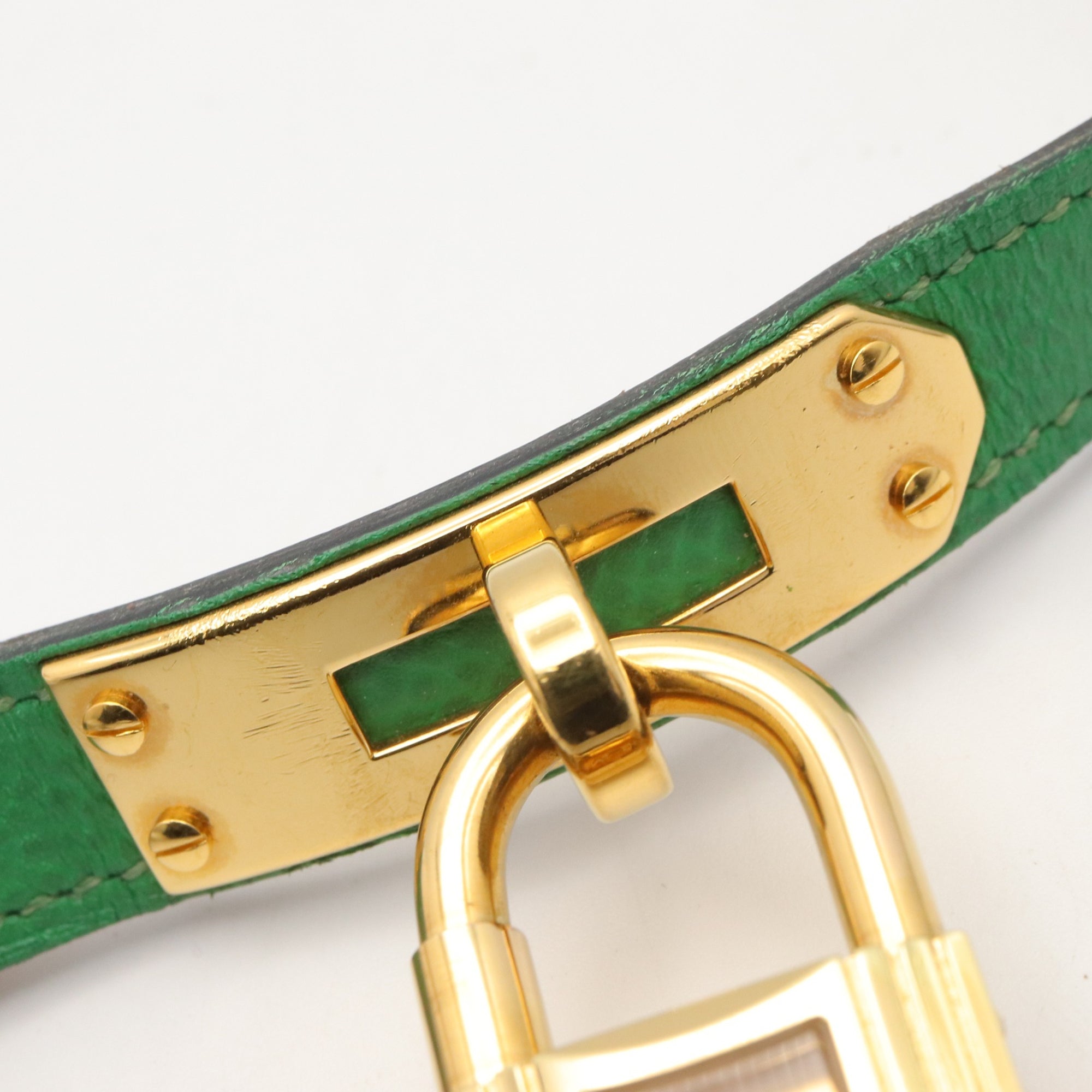 Hermes Kelly Watch, Gold Plated (GP), Leather Strap, Ladies' Champagne Color, KE1.201 — Very Good